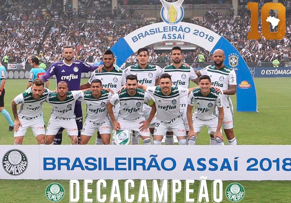 Resultado de imagem para Palmeiras bate o Vasco e conquista o 10Â° tÃ­tulo do BrasileirÃ£o