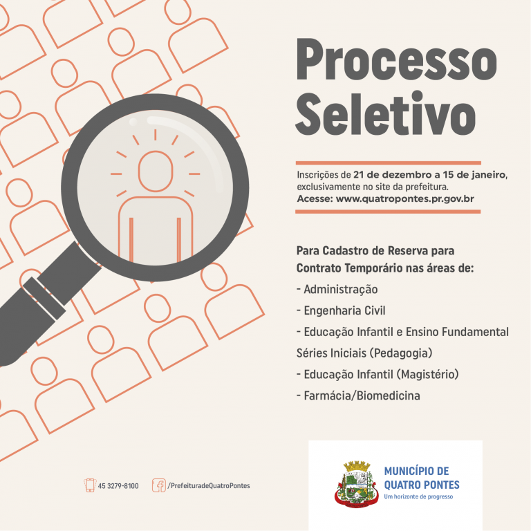 Quatro Pontes segue com inscrições abertas para teste seletivo de estagiário