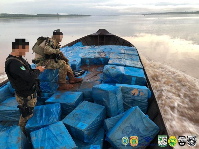 PF e BPFron apreendem carregamento avaliado em R$ 2,2 milhões no Lago de Itaipu
