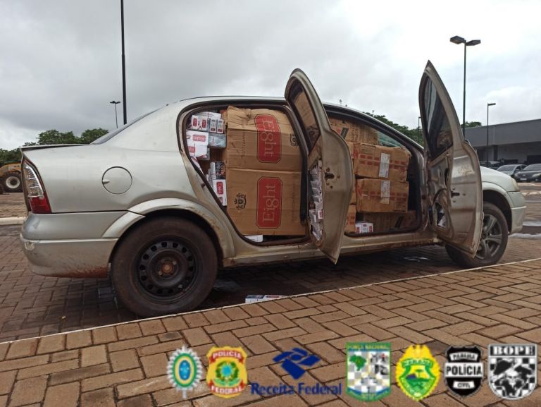 PF e BPFron interceptam veículos carregados com cigarros contrabandeados