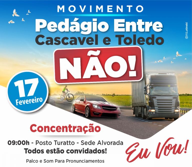 Movimento sem pedágio entre Cascavel e Toledo acontece na quarta-feira