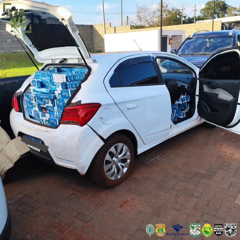 PF e BPFron apreendem veículos carregados com cigarros contrabandeados em Guaíra