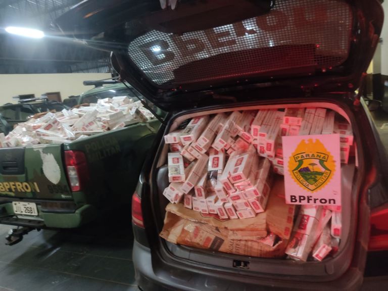 BPFron apreende pacotes de cigarros contrabandeados na região