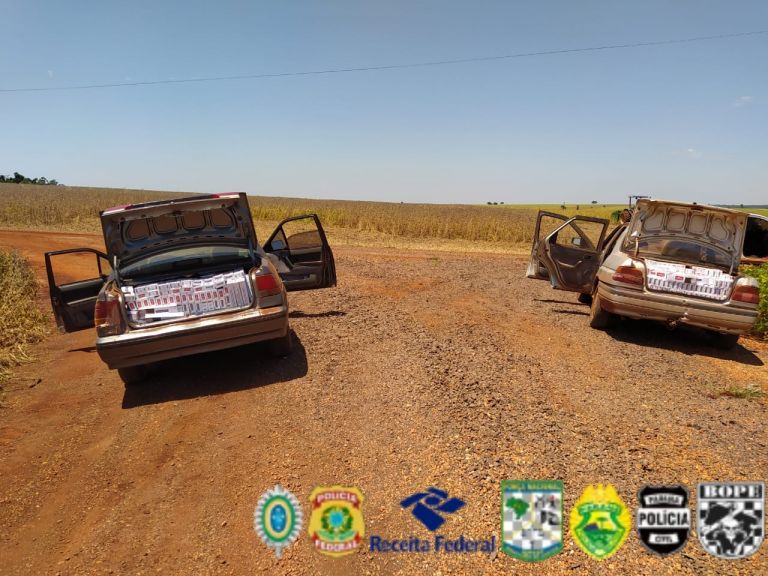 PF e BPFron prendem casal com dois veículos carregados com cigarros contrabandeados em Guaíra