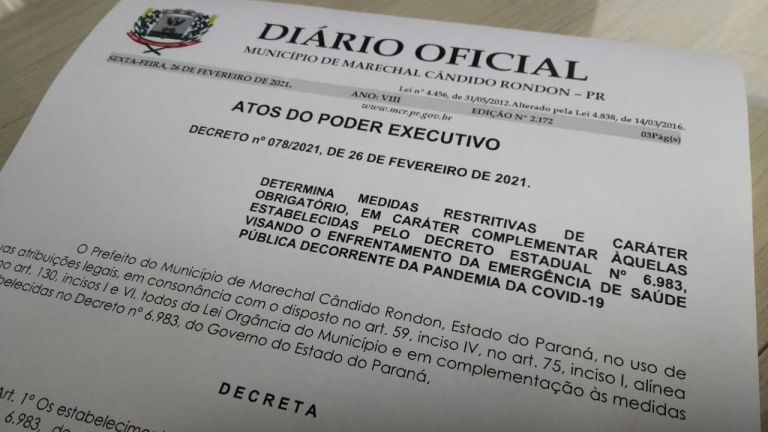Marechal Rondon vai seguir determinações do decreto estadual