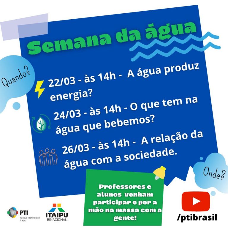No Dia Mundial da Água, PTI e Itaipu promovem ações educativas sobre o tema