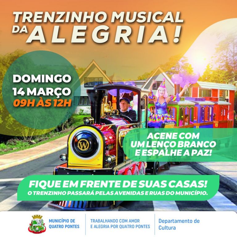Quatro Pontes terá Trenzinho Musical da Alegria neste domingo
