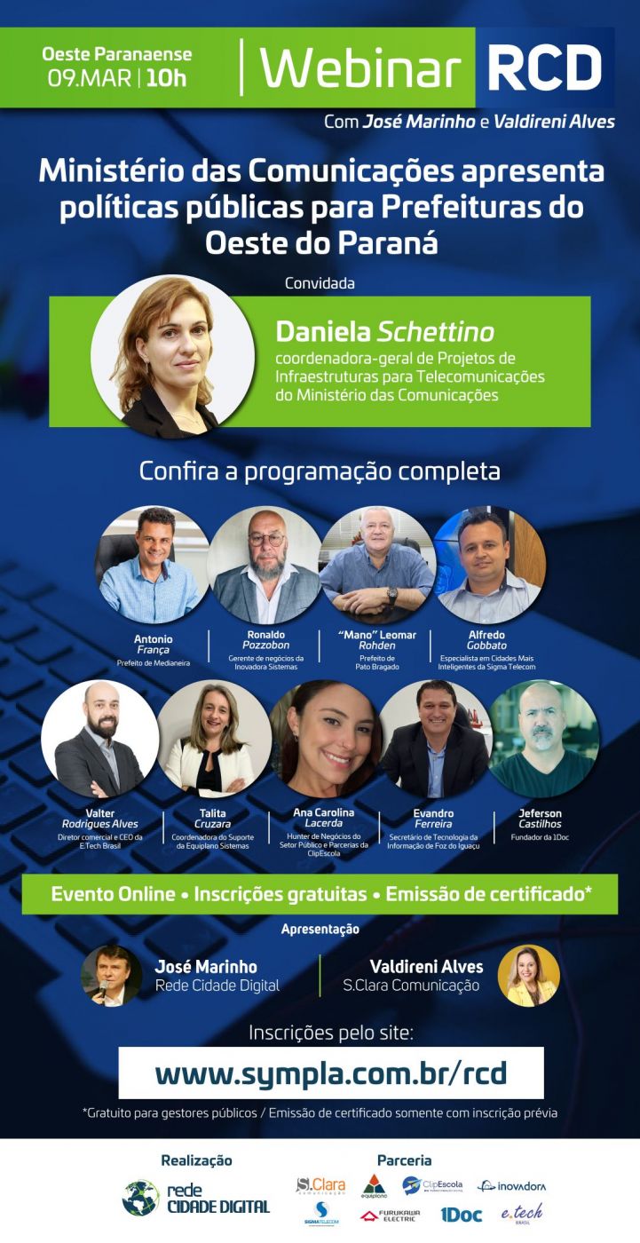 Prefeitos de Pato Bragado e Medianeira apresentam tecnologias em evento online de Cidades Digitais do Oeste Paranaense