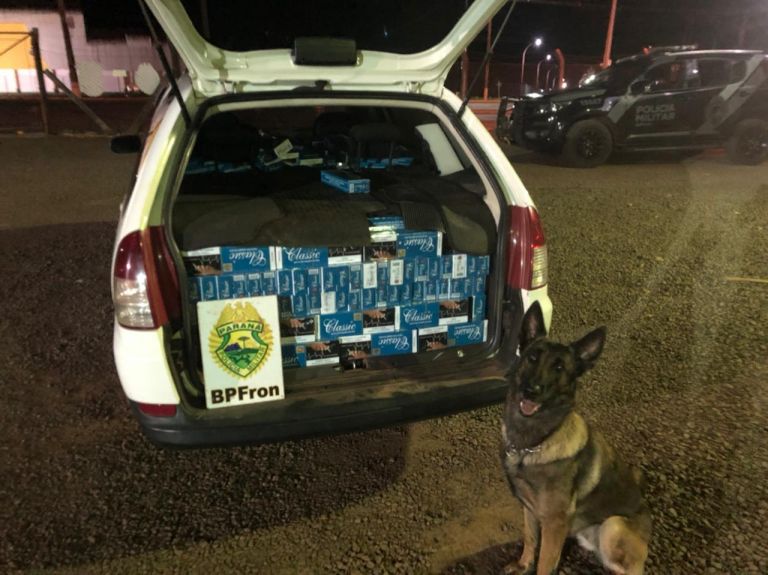 BPFron apreende cigarros contrabandeados em veículo em Marechal Rondon