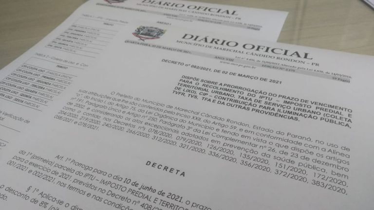 Prefeitura rondonense prorroga prazos de vencimentos de IPTU, alvará e taxas