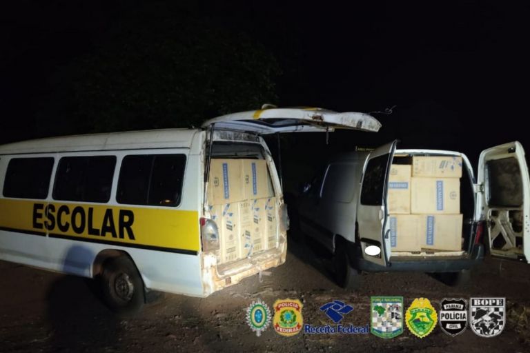 BPFron  e PF interceptam vans carregadas com cigarros no Lago de Itaipu em Mercedes