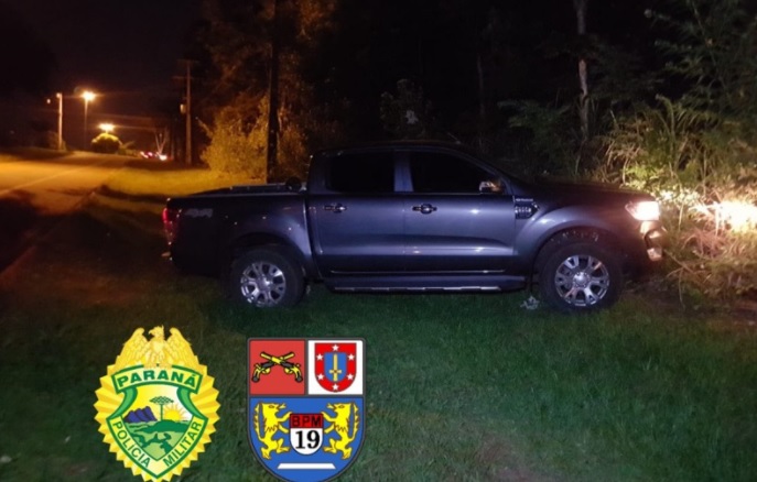 Caminhonete roubada no interior de Quatro Pontes é recuperada durante perseguição a tiros em Guaíra