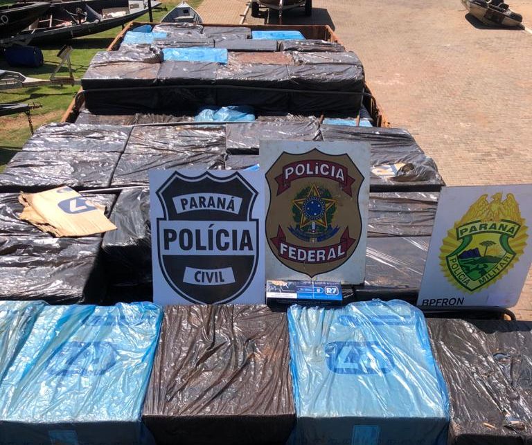 PF, BPFron e GOA interceptam caminhão com carregamento milionário de contrabando em Guaíra