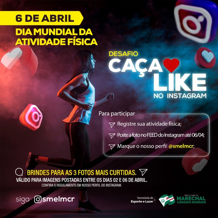 Dia Mundial da Atividade Física terá desafio em Marechal Rondon