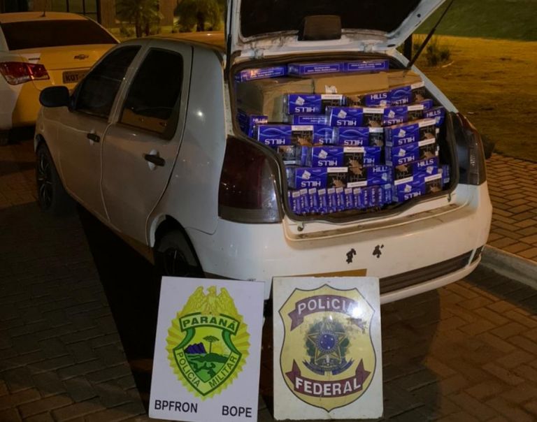 PF, BPFron e Bope apreendem veículo com cigarros contrabandeados em Mercedes