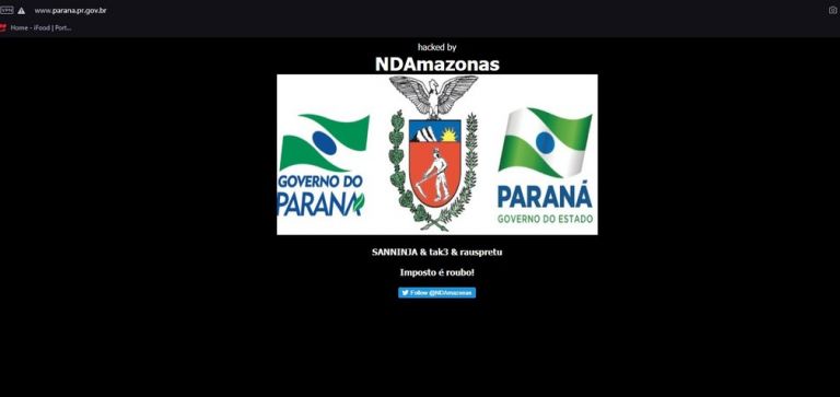 Hackers invadem sites do Governo do Paraná e deixam mensagem: “imposto é roubo”