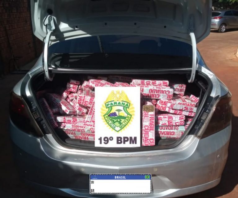 PM intercepta cerca de 400 quilos de maconha após perseguição entre Palotina e Assis