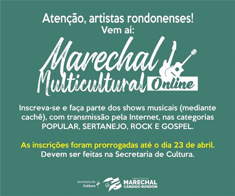 Marechal Multicultural Online terá apresentações na próxima semana