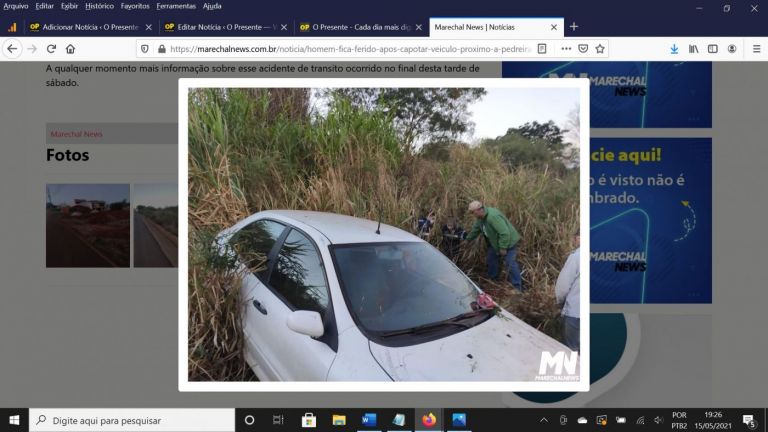 Homem resulta com ferimentos após capotar veículo no Anel Viário