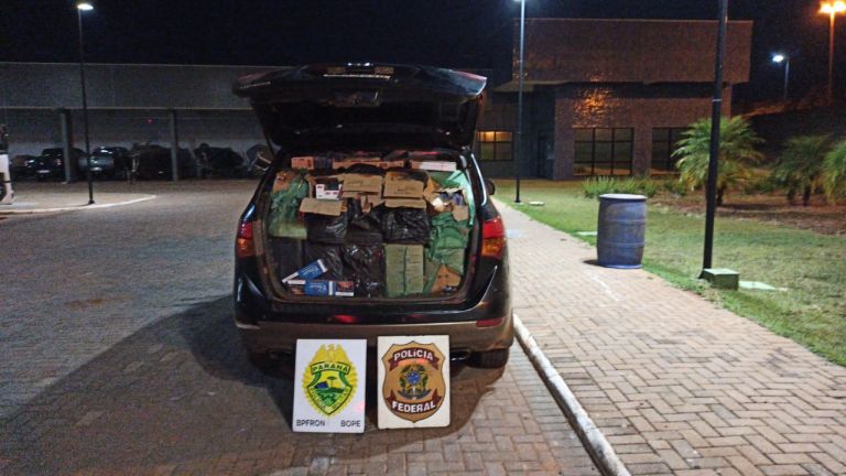 PF, BPFron e Bope aprendem veículo carregado com contrabando em Entre Rios do Oeste