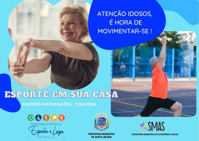 Esporte em Sua Casa ofertará atividades físicas para os idosos de Santa Helena