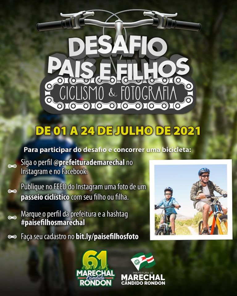 Desafio Pais e Filhos de Ciclismo e Fotografia integra programação dos 61 anos de Marechal Rondon