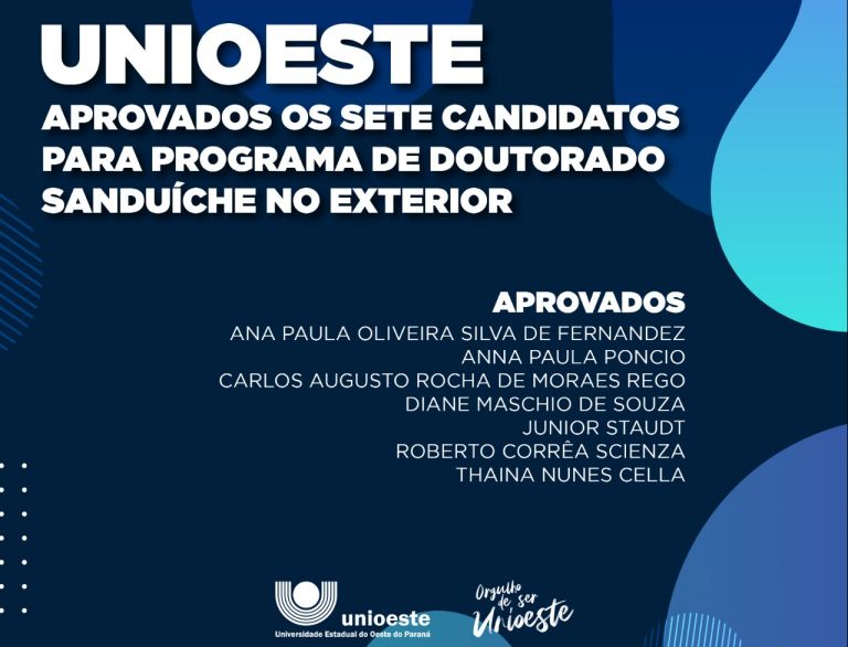 Programa de Pesquisa no exterior aprova sete candidatos da Unioeste
