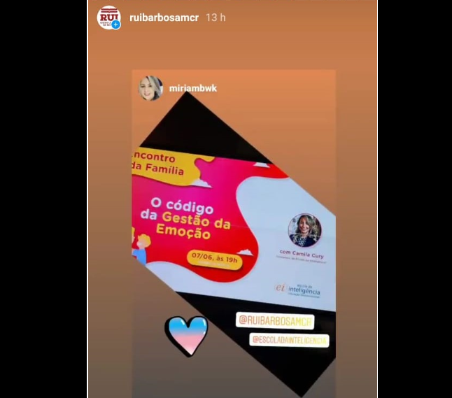 Famílias do Colégio Rui Barbosa participam de live sobre gestão da emoção