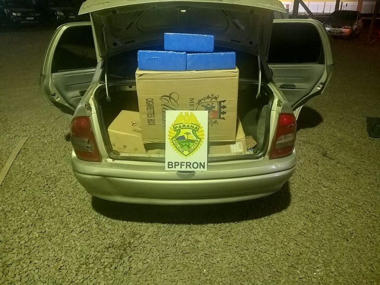 BPFron apreende veículo carregado com cigarros e maconha em Marechal Rondon