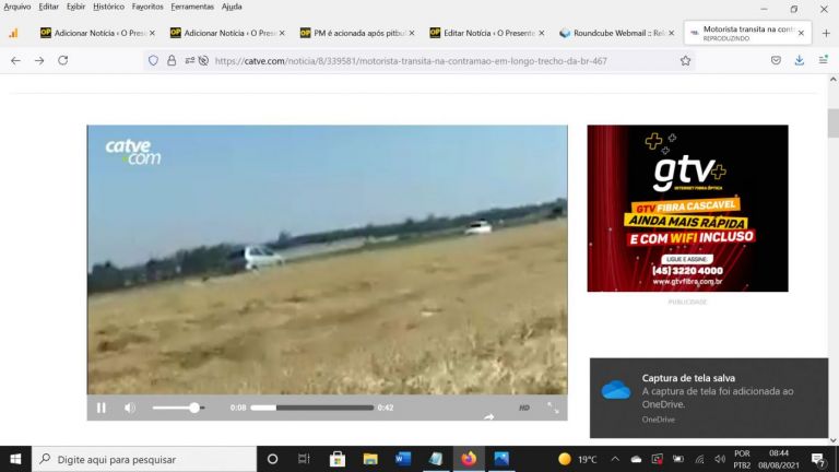 Motorista é flagrada trafegando na contramão na rodovia entre Toledo e Rondon; veja o vídeo