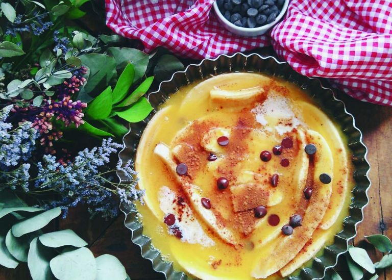 Banana assada com laranja