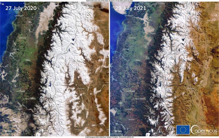 Andes na Argentina tem menor cobertura de neve em até 50 anos