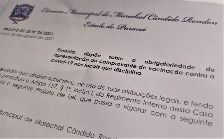 Marechal Rondon pode adotar comprovante de vacina para locais com aglomeração