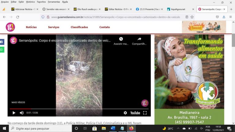 Corpo é encontrado carbonizado dentro de veículo