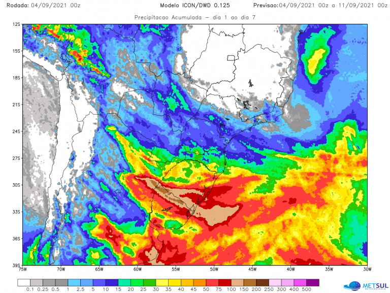 Região Sul tem tendência de chuva para os próximos sete dias, aponta MetSul