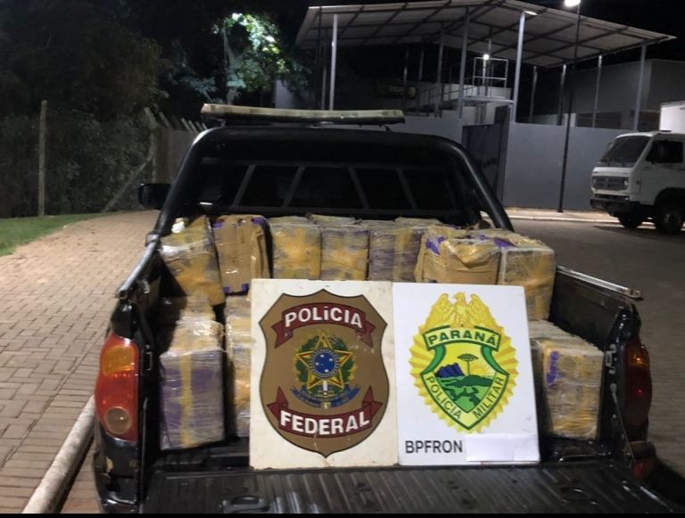 Polícia Federal e BPFron apreendem 514 quilos de maconha em Guaíra