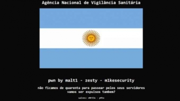Hackers invadem site da Anvisa e colocam bandeira da Argentina em página oficial