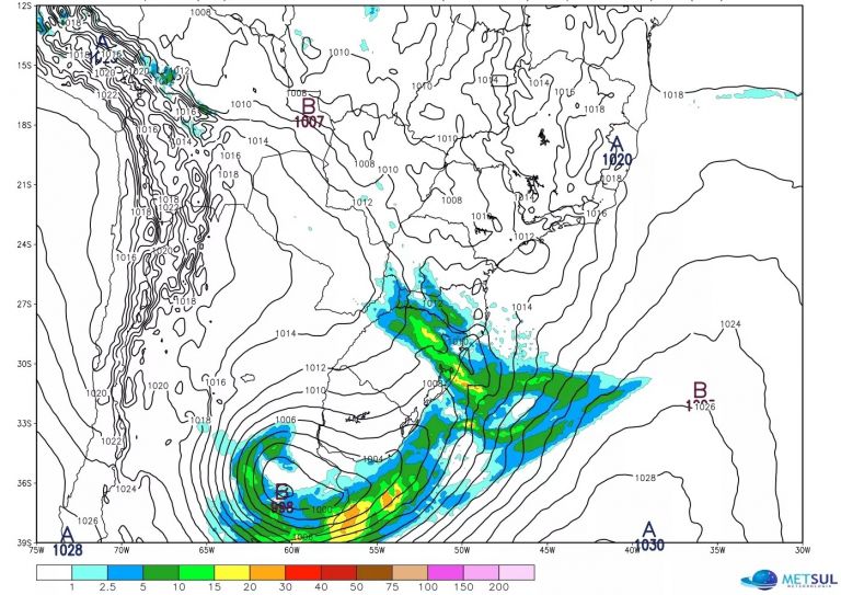 Ciclone incomum coloca em alerta três países: Brasil, Argentina e Uruguai