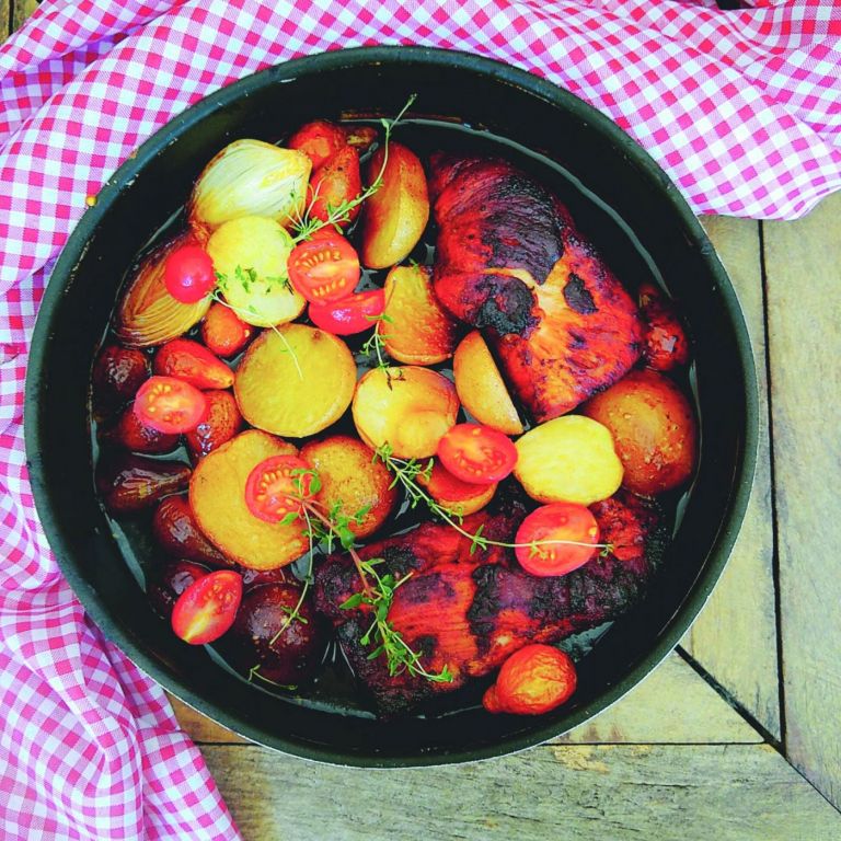 Filé mignon suíno com dry rub e vinho branco   