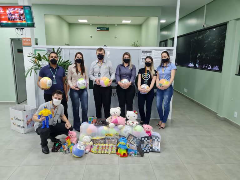 Cresol promove arrecadação de brinquedos e beneficia crianças de Marechal Rondon e região