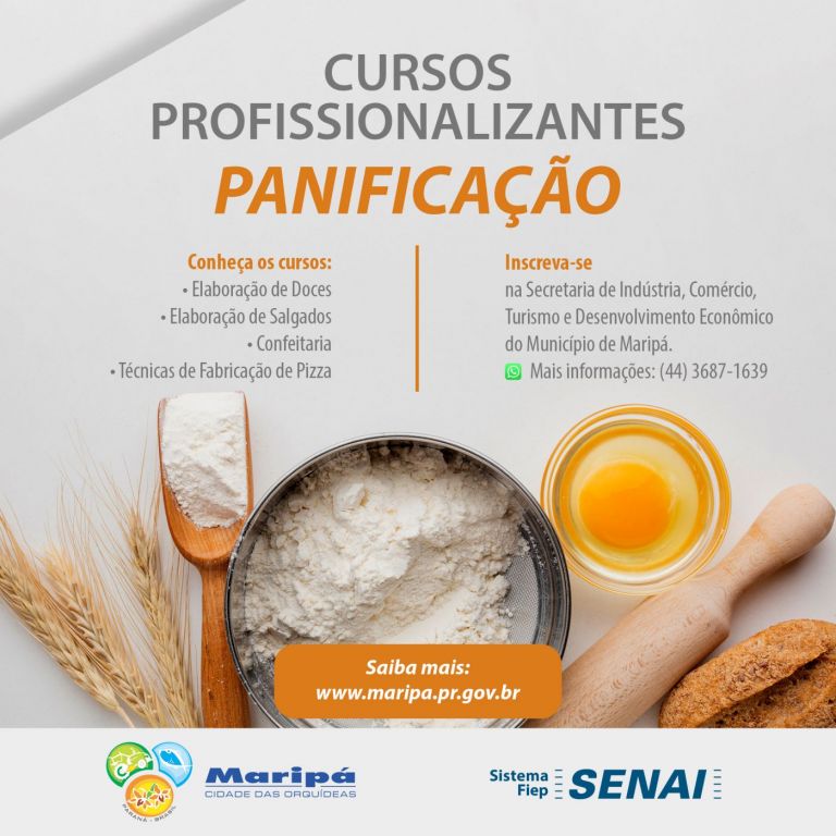 Maripá abre inscrições para cursos profissionalizantes de panificação