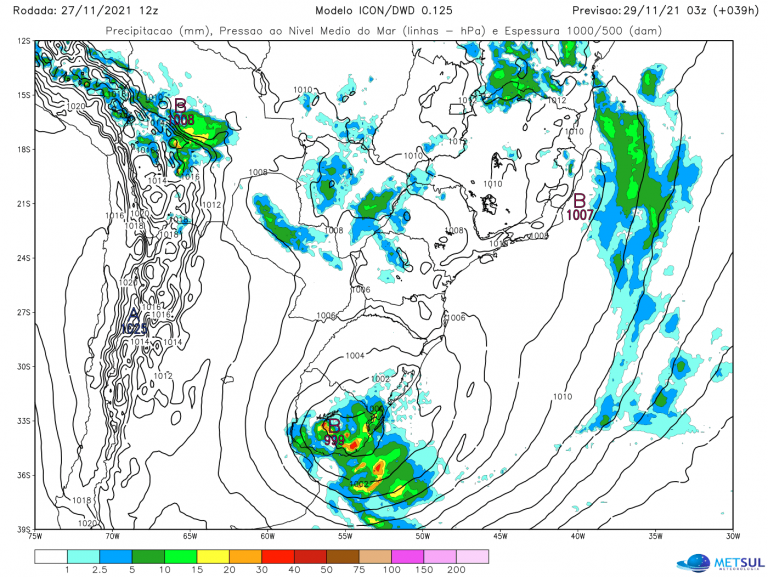 Novo ciclone extratropical se forma neste começo de semana