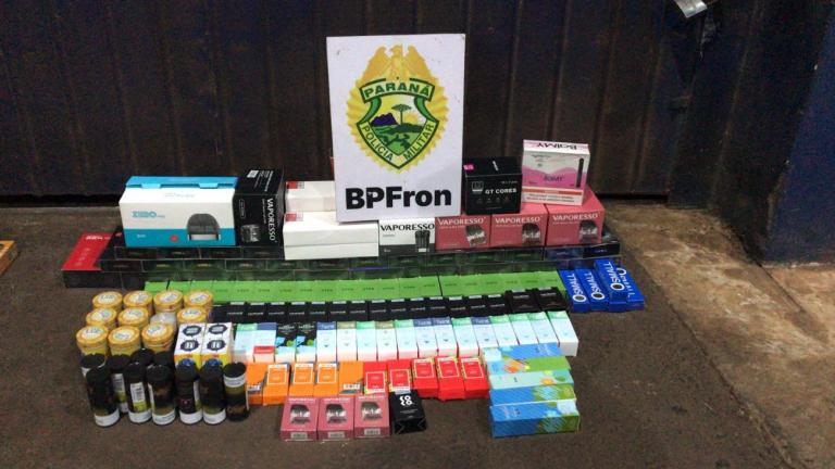 BPFron apreende cigarros eletrônicos em bagageiro de ônibus na região 