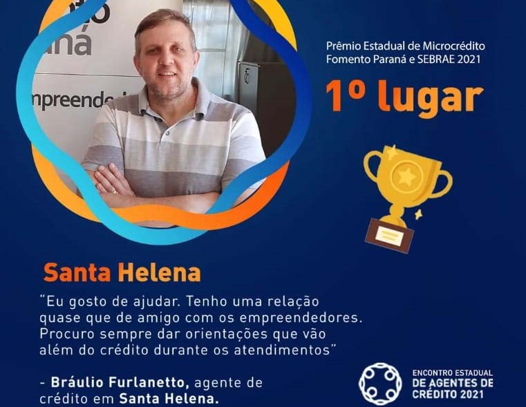 Santa Helena vence Prêmio Estadual de Microcrédito Fomento Paraná e Sebrae 2021