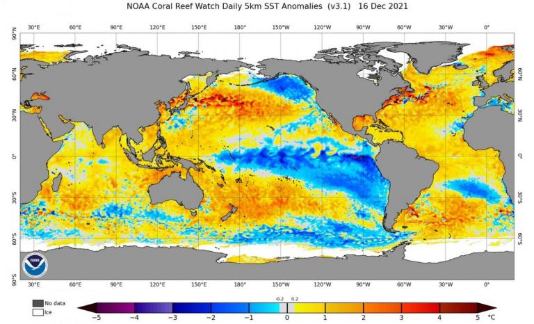 La Niña ganha força no pacífico e está perto do seu pico de intensidade