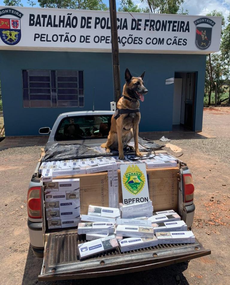BPFron apreende veículo carregado com 2 mil pacotes de cigarros em Nova Santa Rosa