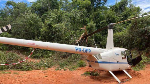 PF apreende helicóptero com cerca de 200 quilos de cocaína