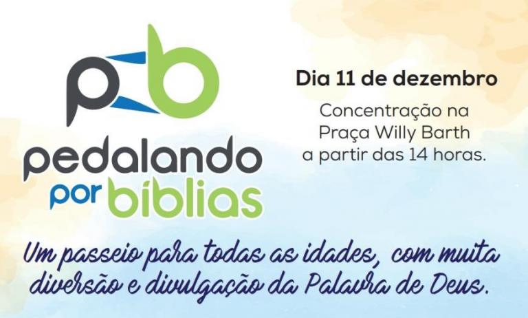 5º Pedalando por Bíblias acontece neste sábado na Praça Willy Barth