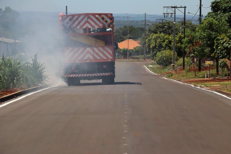 Iniciada a pintura da sinalização horizontal no bairro Boa Vista em Marechal Rondon