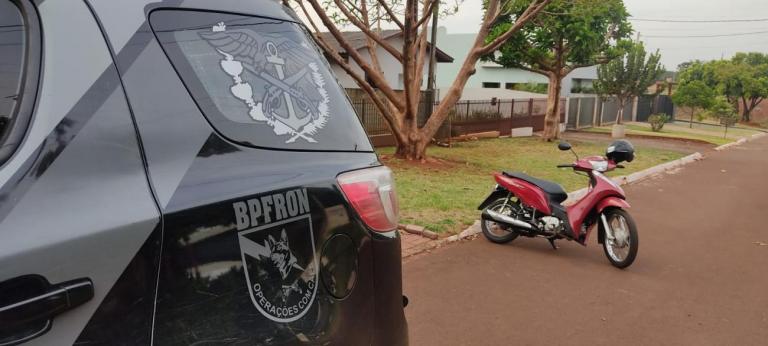 Motocicleta furtada em Marechal Rondon é recuperada pelo BPFron em Entre Rios